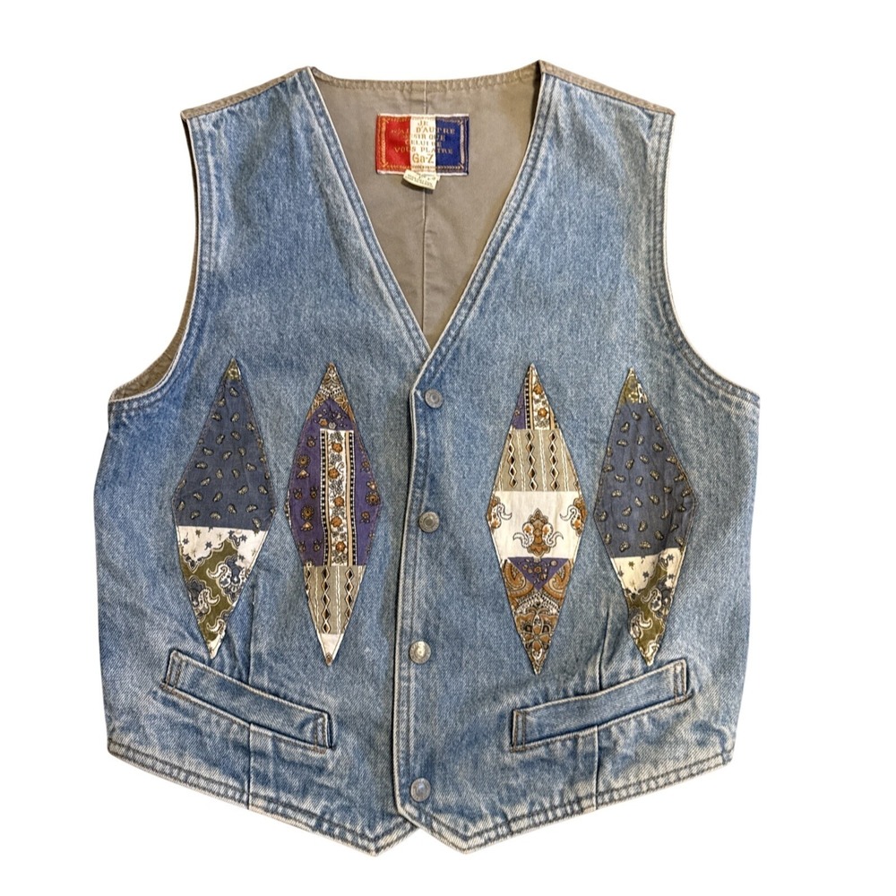 Vintage Blue‎ Way Denim / Corduroy Vest Patches Size S / M (READ DESC)